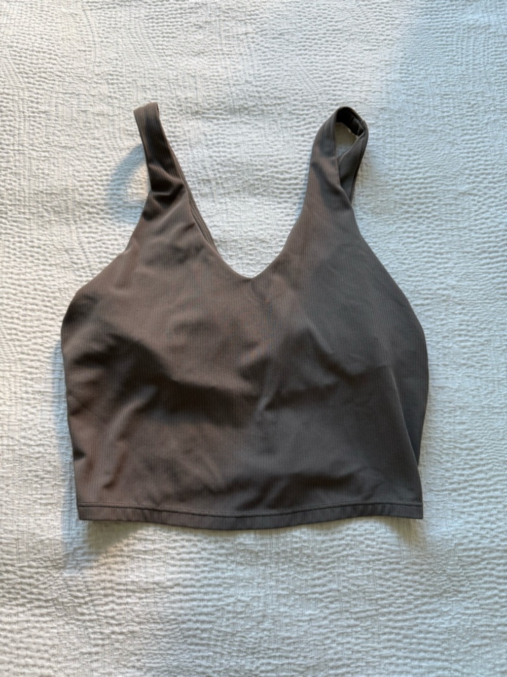 all in motion Ribbed Scoop Sports Bra in Taupe